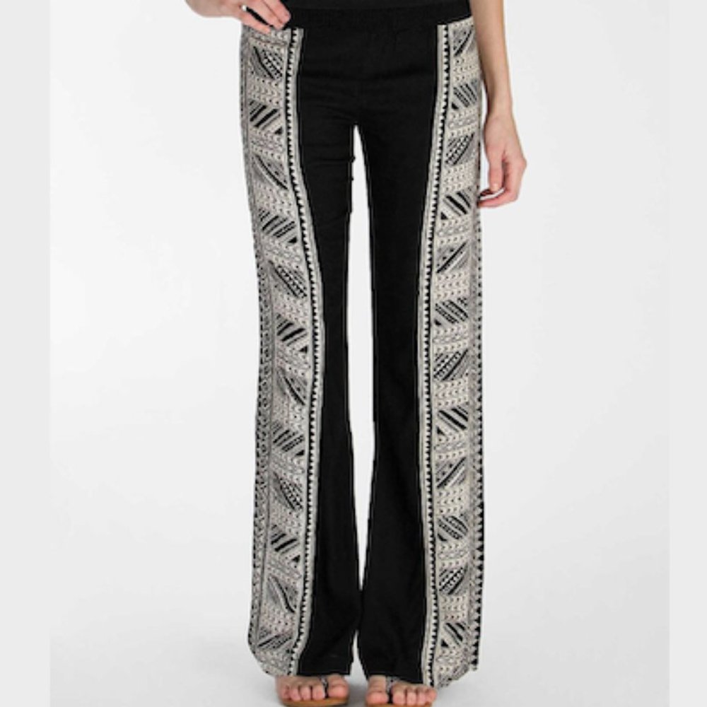 Billabong flare beach pants with Aztec detailing